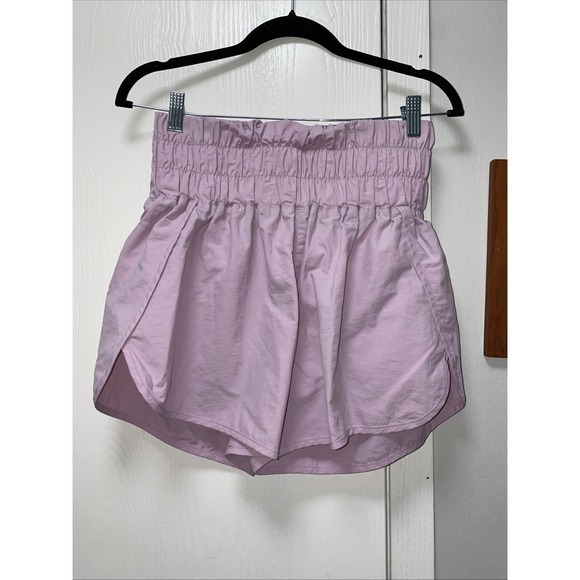 Zenana Outfitters Pants - Zenana Windbreaker Smocked Waistband Running Shorts Purple Medium Athletic